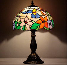 Tiffany Lamp Stained Glass Lamp Hummingbird Style Bedside Table Lamp Desk Light
