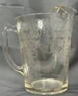Vintage Hazel Atlas Florentine #2 Poppy Clear Depression Glass Ice Lip Pitcher