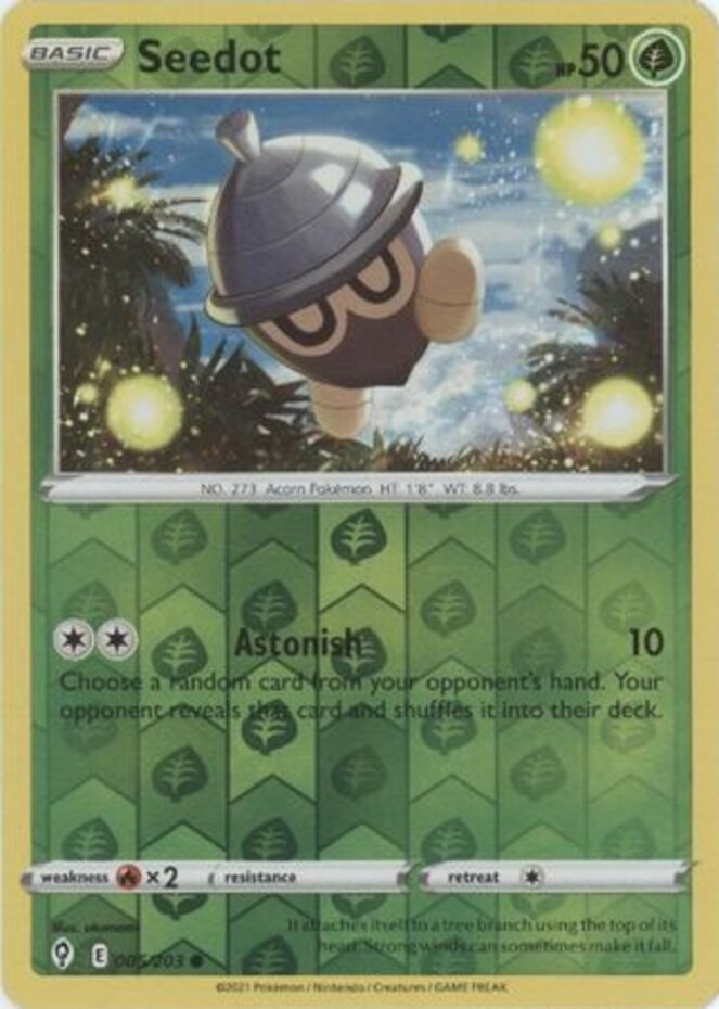 Seedot - 005/203 - Common - Reverse Holo (Near Mint) Evolving Skies - Grass Poké