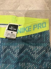 Nike Pro Dri-FIT Women's Ankle Leggings Geometric Blue Yellow White Breathable S