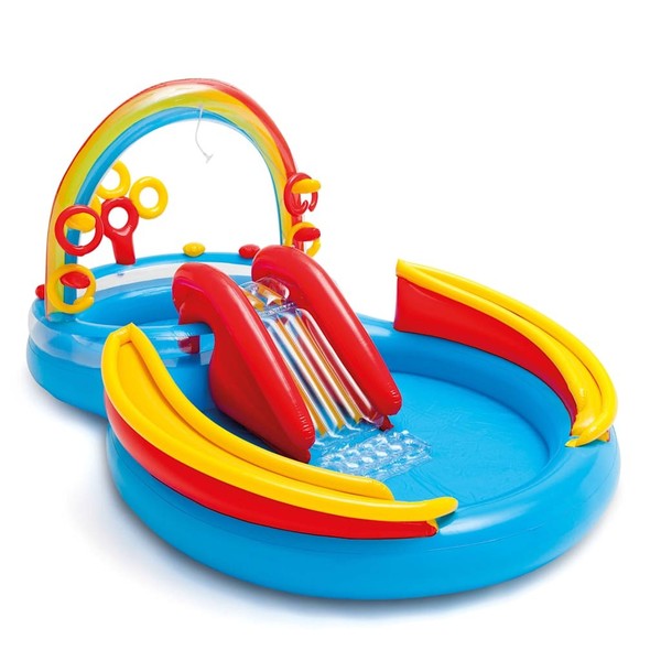 Kinder Pool Rutsche Planschbecken Spielhaus Spielcenter Wasserrutsche Intex-image