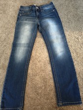 Youth Girl's Jordache Size 7 Dark Skinny Jeans Wash Adjustable Waist EUC