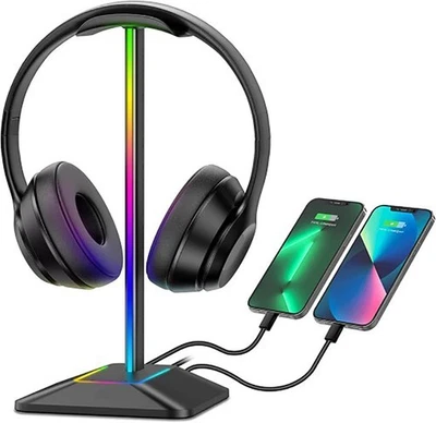 ZREE Kopfhörer Ständer LED RGB Headset Halterung Gaming Kopfhörer Halter mit 2 USB DE