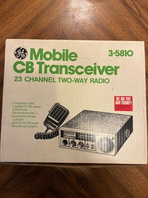 Vintage GE 40-Channel Mobile CB PA Radio 3-5810 Transceiver WITH BOX Tested