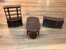 Vintage Marx Plastic Dollhouse Furniture For Dining Room 3/Pc