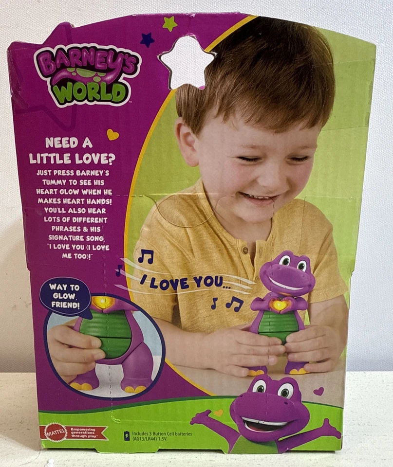Barney’s World Heart Hands Barney Figure Talking Music & Lights NEW - Image 2 of 3