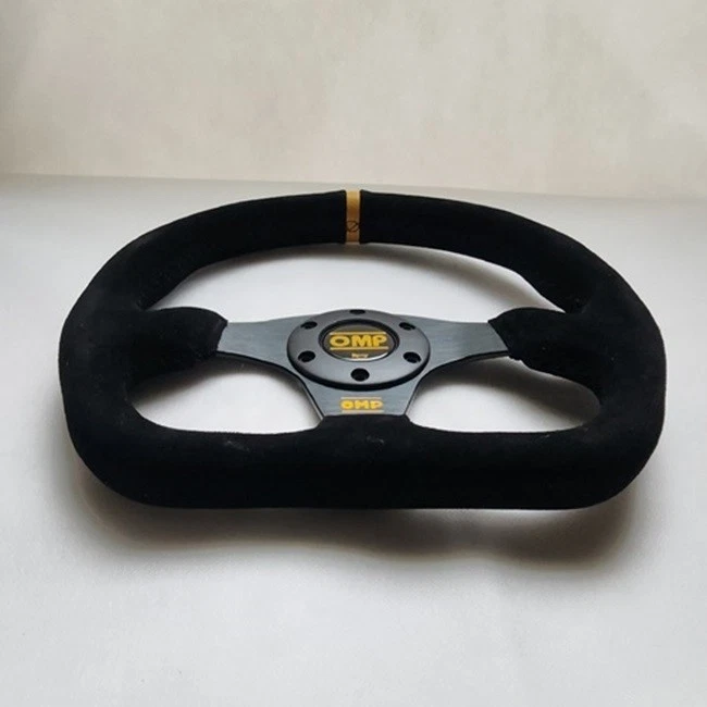 Volante deportivo callejero OMP cuero gamuza negro forma D 320 mm 12,5 pulgadas BSLYB Foto 2 de 4