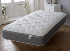 Quilted Memory Foam & Spring Mattress | Grey Border | Single Double King Ikea