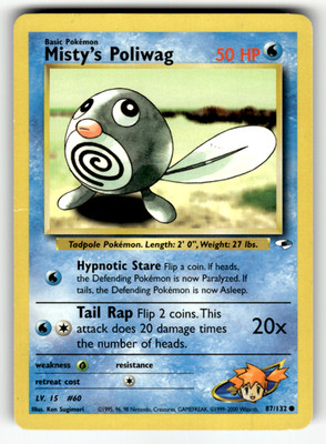Misty's Poliwag 087/132 Unlimited Common Gym Heroes LP