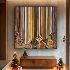 Modern Home Decor Wall Art Hand Painted Colorful Abstract Oil Painting on Canvas