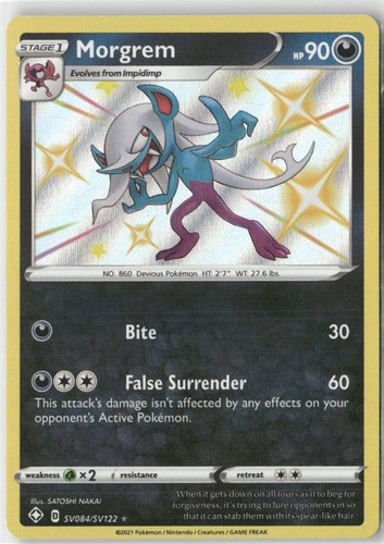 Morgrem SV084/SV122 Shiny Rare Shining Fates Shiny Vault Pokemon Holo Near Mint