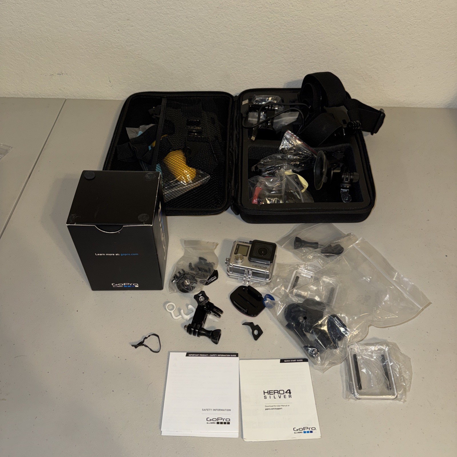 GoPro HERO4 Silver Action Camera w/ Case And Accessories