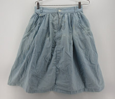 VGT Ralph Lauren Country Skirt Women 10 Blue Chambray A-Line Cottagecore 90s