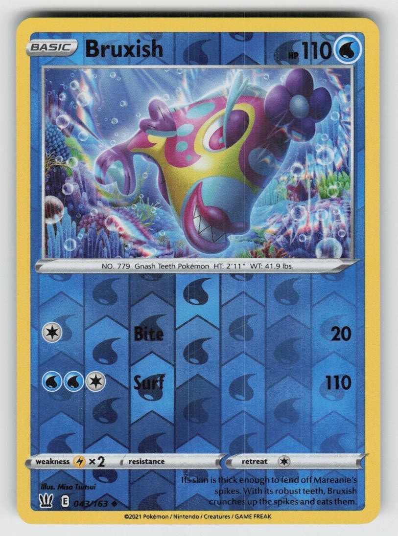 Reverse Holo Bruxish 043/163 Uncommon Battle Styles Near Mint