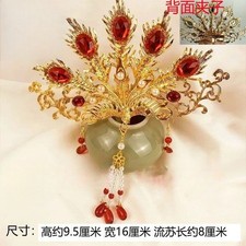 Large Crystal Phoenix Hairpin Chinese Hanfu Costume Headdress Hair Stick