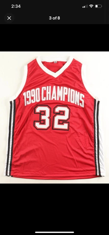 Stacey Augmon Firmado U.N.L.V. Camiseta Running Rebels 1990 Champions (Beckett) Foto 3 de 4