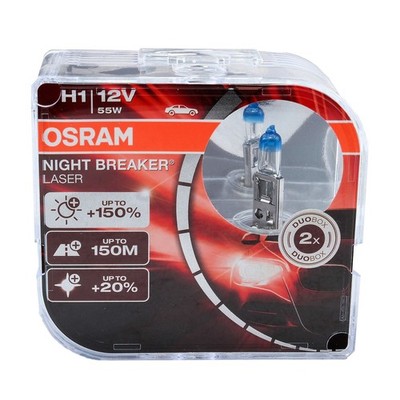OSRAM Glühbirnen Night Breaker LASER H1 Lampe Sockel 64150NL - 2 STÜCK
