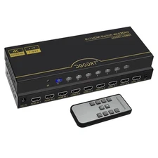 DGODRT 8×1 HDMI Switch 8 in 1 Out, 8 Port 4K HDMI Switcher Selector Box wit