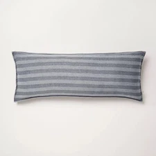 14"x36" Tonal Stripe Oblong Throw Pillow Blue - Hearth & Hand with