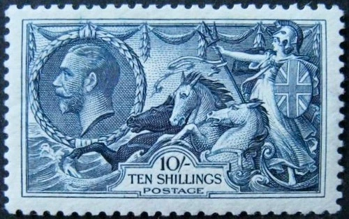GV 1934 re-engraved 10/- Seahorse, fine l/m/mint. Sg.452.