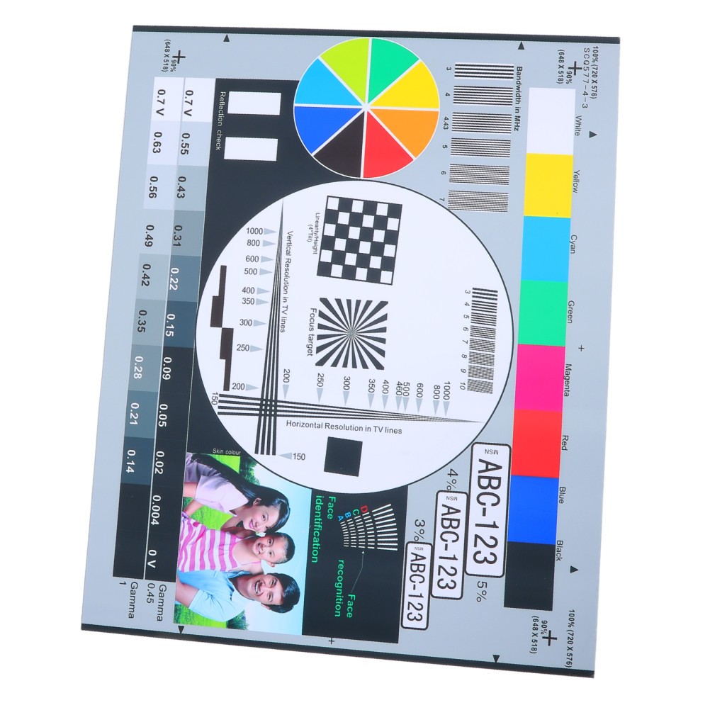 Lens Calibration Chart for Camera Focus Adjustment - Resolution Testing Card -