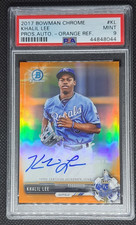 17 Bowman Chrome Orange Refractor 25/25 Khalil Lee #CPA-KL Auto PSA 9