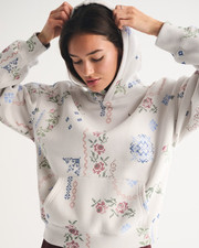 Abercrombie Fitch AF Sunday Hoodie Light Sand Pattern Women's sz Small NWT 70
