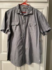 Men  s button-down denim colored shirt size large 46/48 NWT