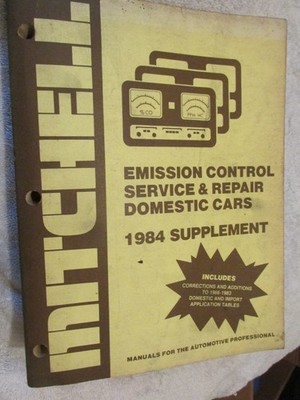 Mitchell EMISSION CONTROL Service Repair Shop Manual Domestic Car 1984 PB Book