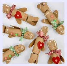 Gingerbread Christmas Crackers by Meri Meri 6 Pack New