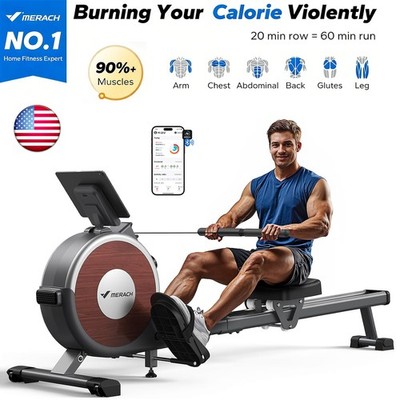 MERACH Q1S Magnetic Rowing Machine 16 Levels of Quiet Resistance Dual Slide Rail