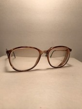 EUC Vintage Luxottica 315 Amber Gold Eyeglasses Frame 54-18-135 Made In Italy
