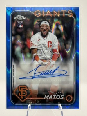 2024 Topps Chrome Update Luis Matos Auto Blue RayWave Refractors #/150