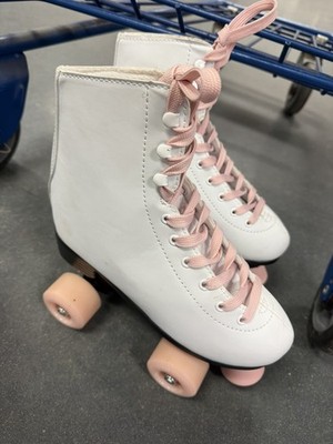 Tuosamtin Roller Skates Faux Leather Retro Pink Quad Roller Skates Size 6 Wmns 