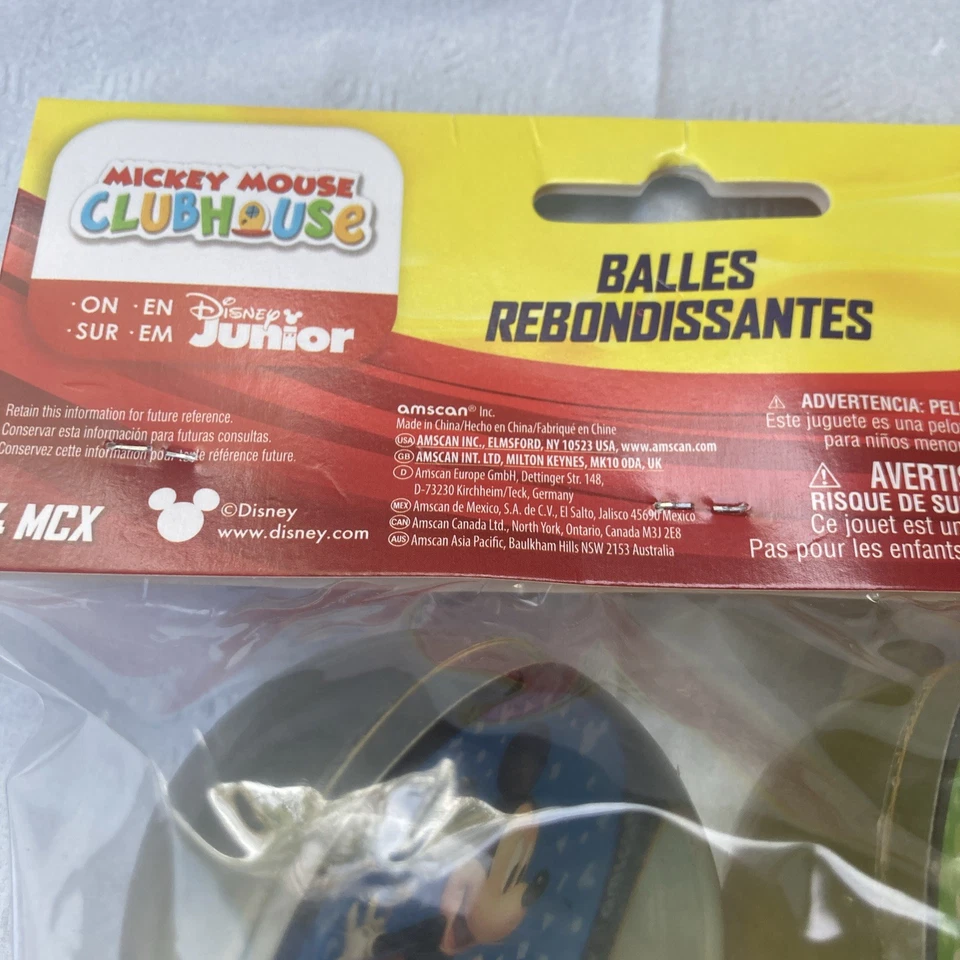 Mickey Mouse Forever Disney Casa Club Niños Paquete de 4 Bolas de Rebote Favor de Fiesta Nuevas Foto 3 de 3