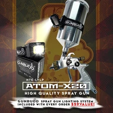 Atom X20 LVLP Spray Gun With Free GunBudd® Light –Pro Auto Paint & Detail Finish
