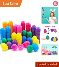 Fillable Easter Eggs 50-Pack with Hinge Bulk Colorful Bright Plastic Easter E...
