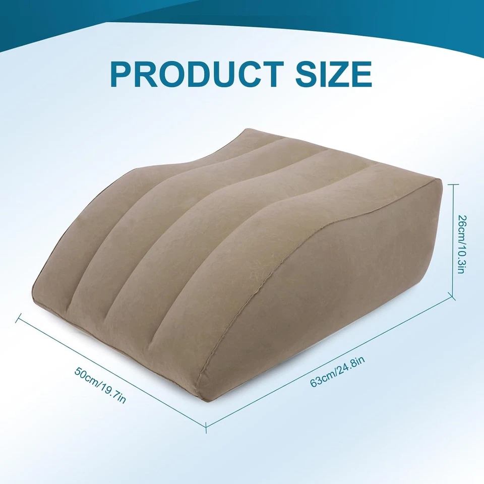 Almohada de elevación de piernas inflable, almohada de cuña para dormir, almohada de cuña portátil Foto 4 de 4