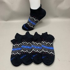 Bombas Women's Ankle Socks 4 Pair Pack Black Fair Isle Size L Large New