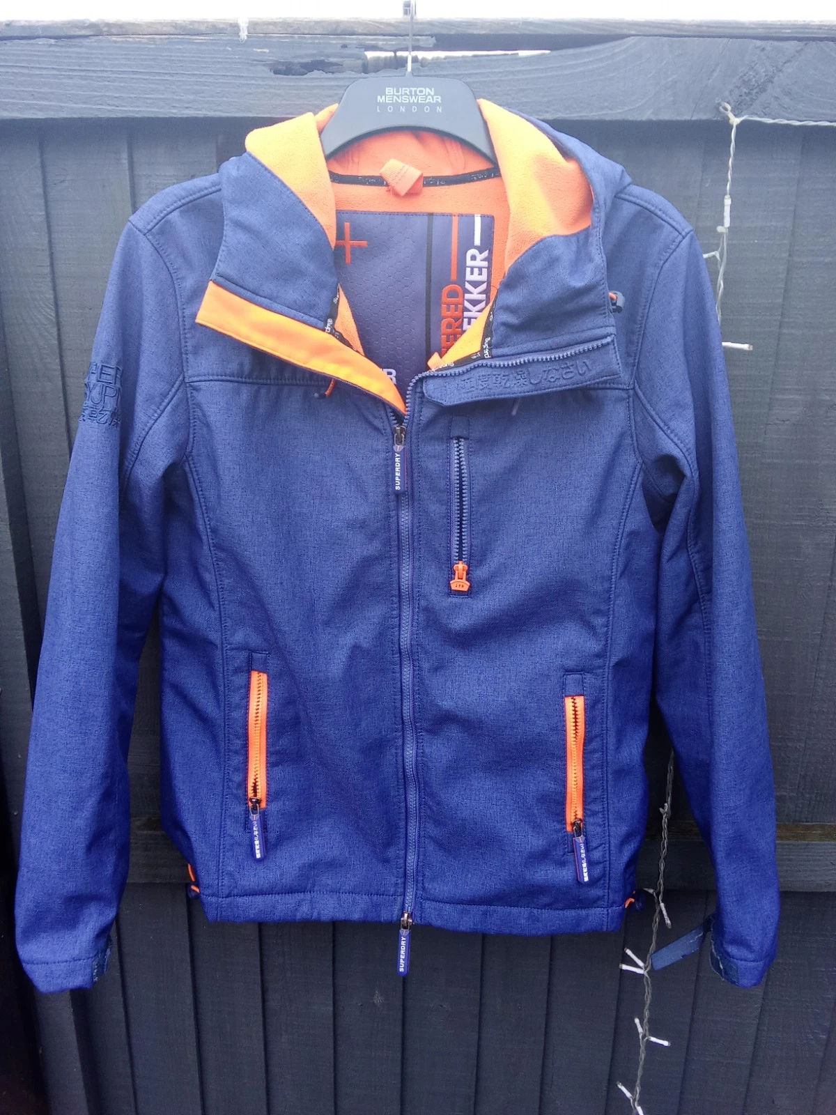 Superdry Windcheater Japan Jacket Size L Blue Nylon + Triple Zip.