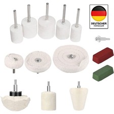 14tlg. Chrom-Alu Felgen Polierset Polierscheibe Politur Polierköpfe Polierpaste