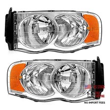 Headlight Assembly for 2002 2003 A-Chrome Housing Amber Reflector Clear Lens