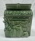 McCOY Art Pottery US LETTERS Gray Mailbox Vase Wall Pocket Holder