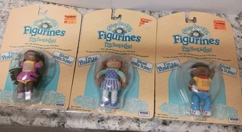 3 Cabbage Patch Kids Figurines CHERYL ANN Mary JANE JACOB ANDREW ON CARD 1991