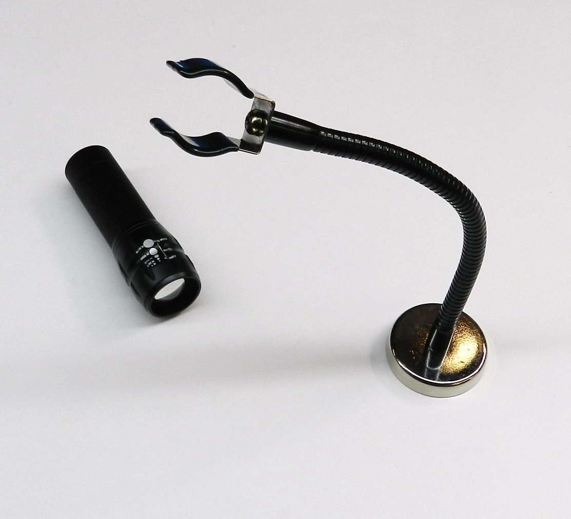 LED LIGHT ZOOM LIGHTING HIGH INTENSITY 3 MODE FISH EYE LENS 9" FLEX ARM