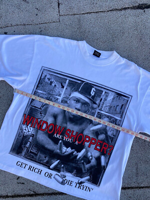 Vintage 50 Cent Rap Tee Bootleg Rap Tee Y2k Window Shopper | eBay