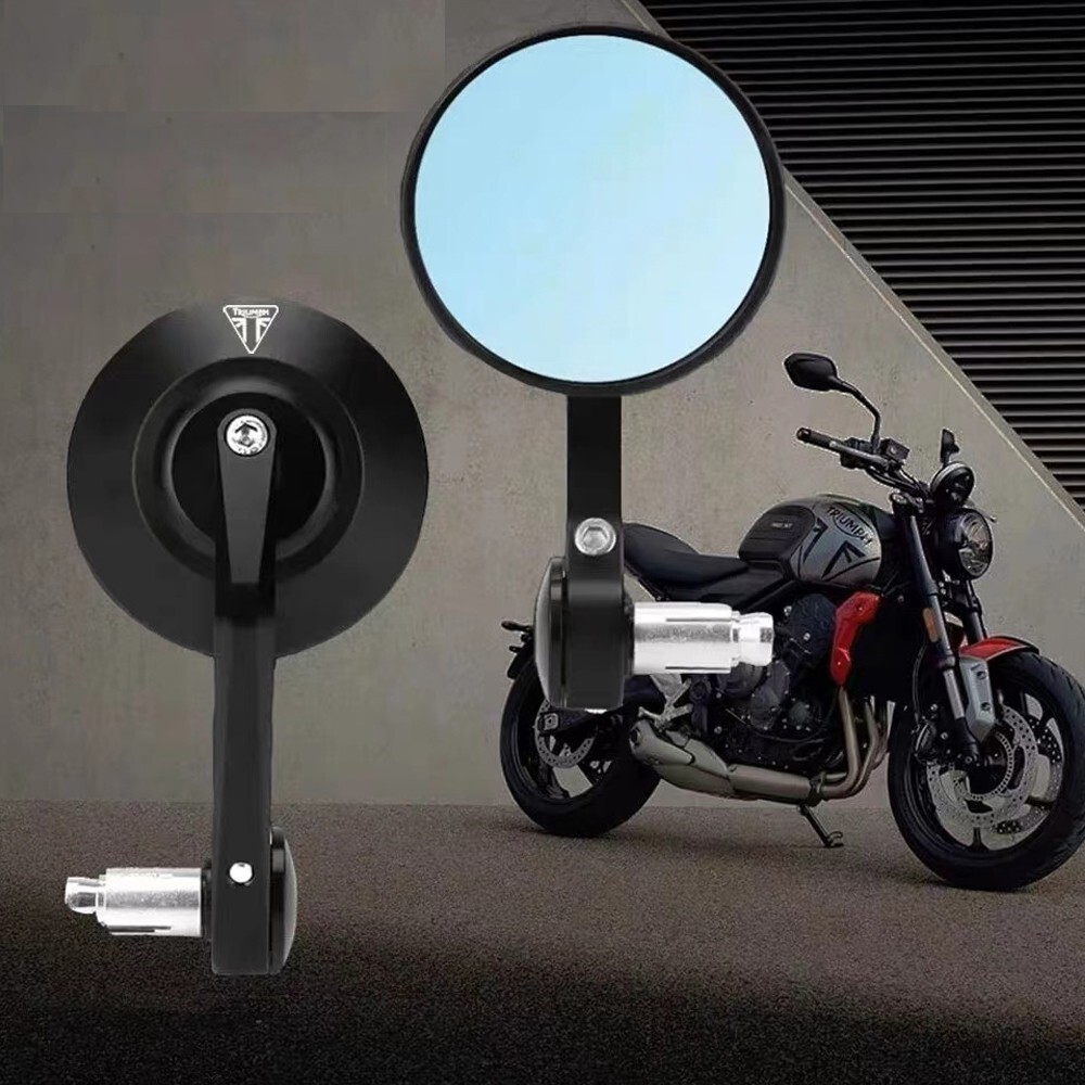CNC Aluminium Round Bar End Mirrors Triumph Scrambler / street Genuine NCS pair