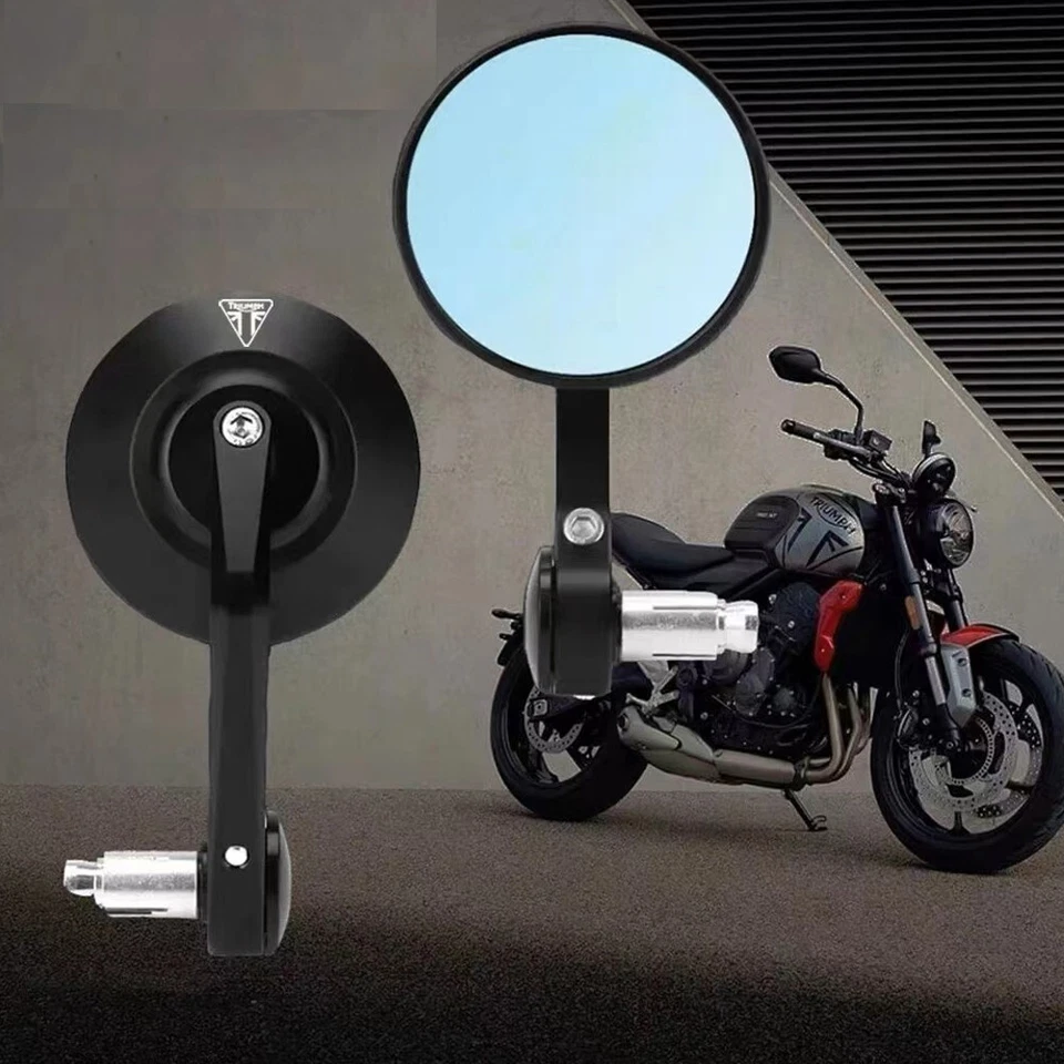 CNC Aluminium Round Bar End Mirrors Triumph Scrambler / street Genuine NCS pair - Изображение 2 из 4