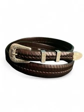 Men’s Business Casual Hand Laced Belt Mens Western Leather Belts