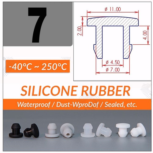 2.5~60mm Black Snap-On Hole Plug Silicone Rubber Blanking Seal Bung Pipe Tube - Picture 16 of 61